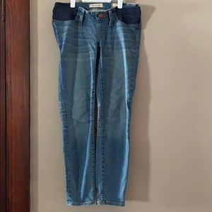 Madewell pull on maternity skinny crop jeans